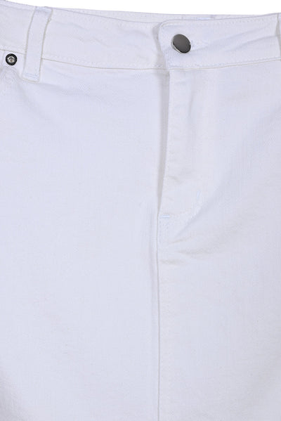 Jeansrock in Midilänge - Weiß