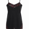 Baumwoll-Bustier mit Luxus-Spitze – Roter Akzent – Schwarz/Rot