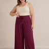 Legere Hose im Hosenrock-Stil – Bordeaux – Bordeaux