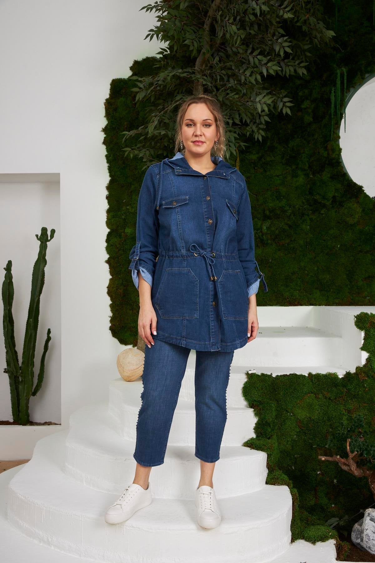 Eleganter Denim-Trenchcoat Jasmin