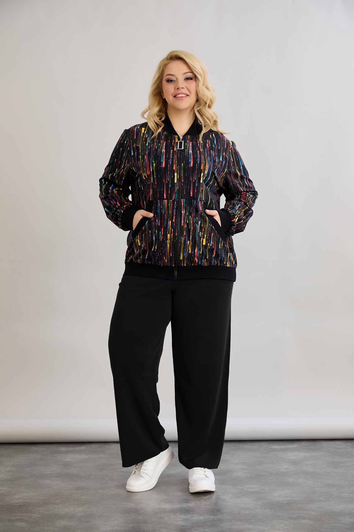 Strickjacke aus Baumwolle mit Print