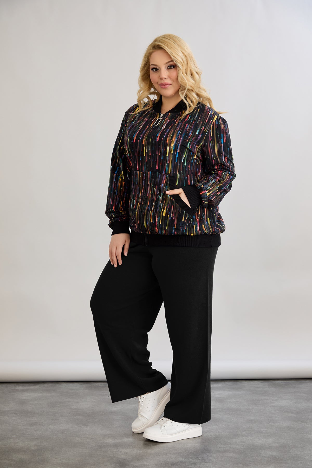 Strickjacke aus Baumwolle mit Print