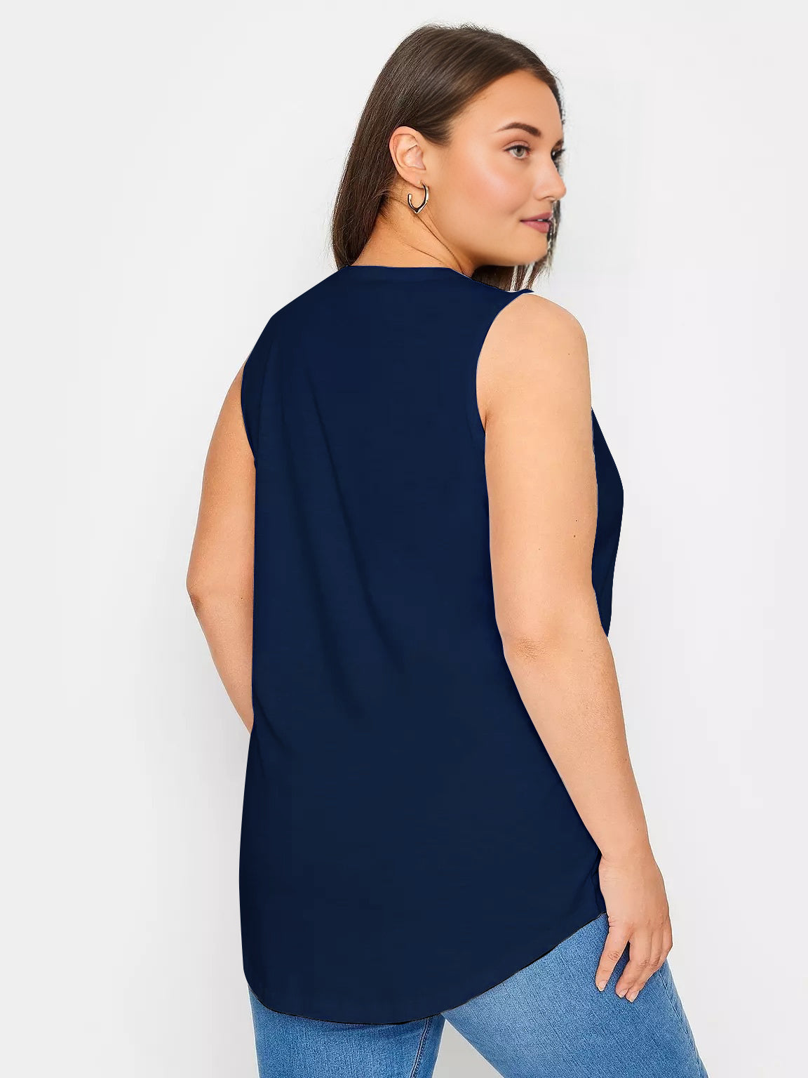 Baumwolltop mit Knöpfen - Dunkelblau