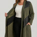 Elegante Weste mit Lederdetails und Bändern - Khaki