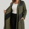 Elegante Weste mit Lederdetails und Bändern - Khaki – Khaki