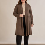 Lange Strickjacke im Cape-Stil – Nerz – Nerz