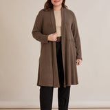 Lange Strickjacke im Cape-Stil – Nerz – Nerz