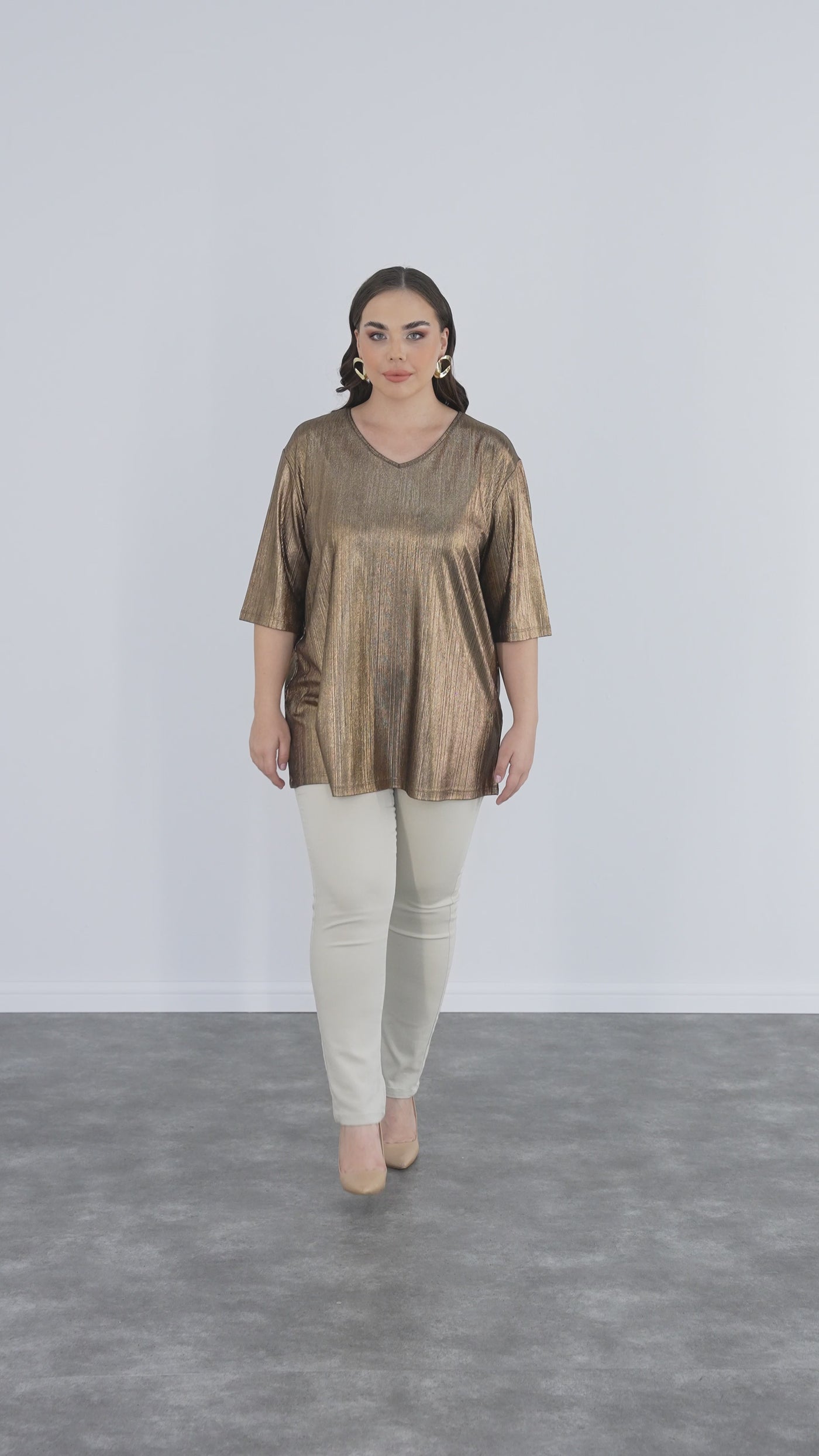 Bluse mit festlichem Look - Goldene Farbe