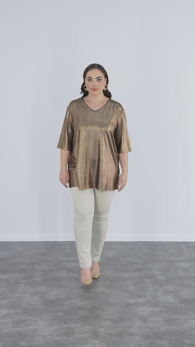 Bluse mit festlichem Look - Goldene Farbe