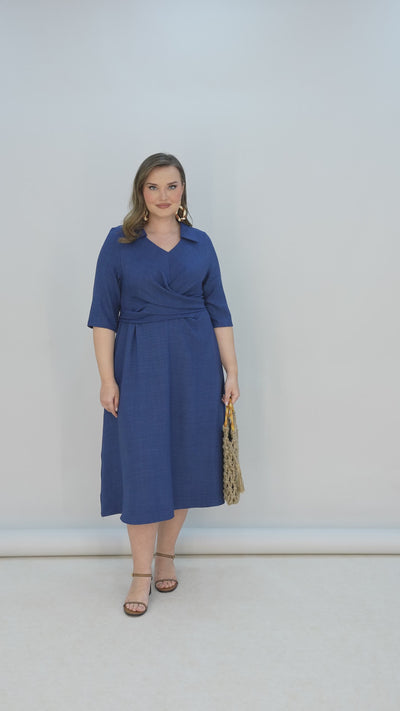Kleid mit attraktivem Design - Blau