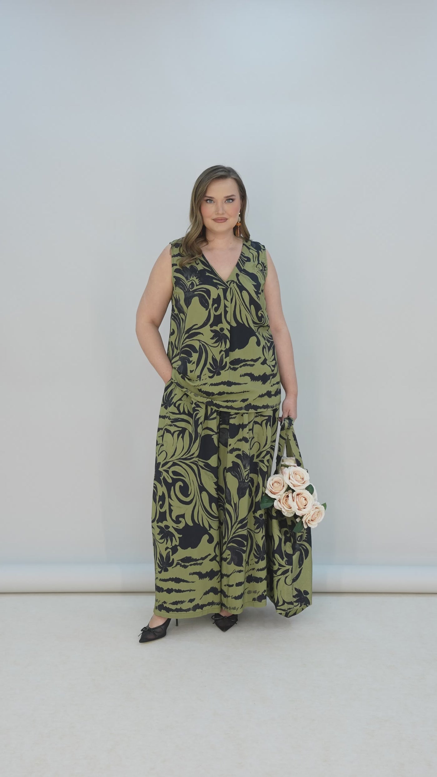 Set aus 2 Teilen, weite Hose + Top - 10131
