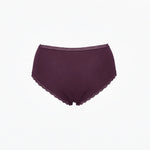 Klassischer Baumwollslip mit Spitze - Bordeaux – Bordeaux