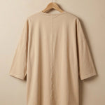 Tunika mit Seitenschlitzen und überschnittener Schulter - Beige – Beige