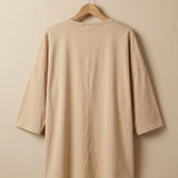 Tunika mit Seitenschlitzen und überschnittener Schulter - Beige – Beige