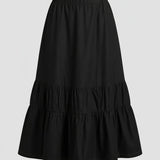 Jeansrock mit Volants - Schwarz – Schwarz