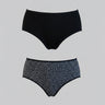 Baumwoll-Slips mit abstraktem Muster (2er-Pack) – Abstrakt/Schwarz