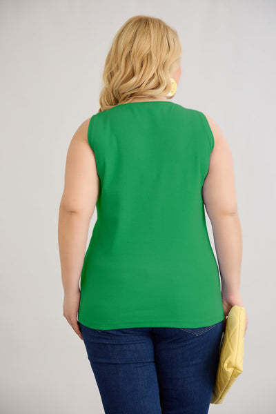 Baumwolltop mit Teakholzverschluss - Grün