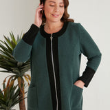 Edle Strickjacke mit Reißverschluss in großen Größen