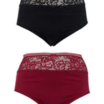 2er-Pack - Sexy Taillenslips mit Spitze am Bund in Übergrößen