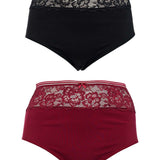 2er-Pack - Sexy Taillenslips mit Spitze am Bund in Übergrößen
