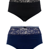2er-Pack - Sexy Taillenslips mit Spitze am Bund